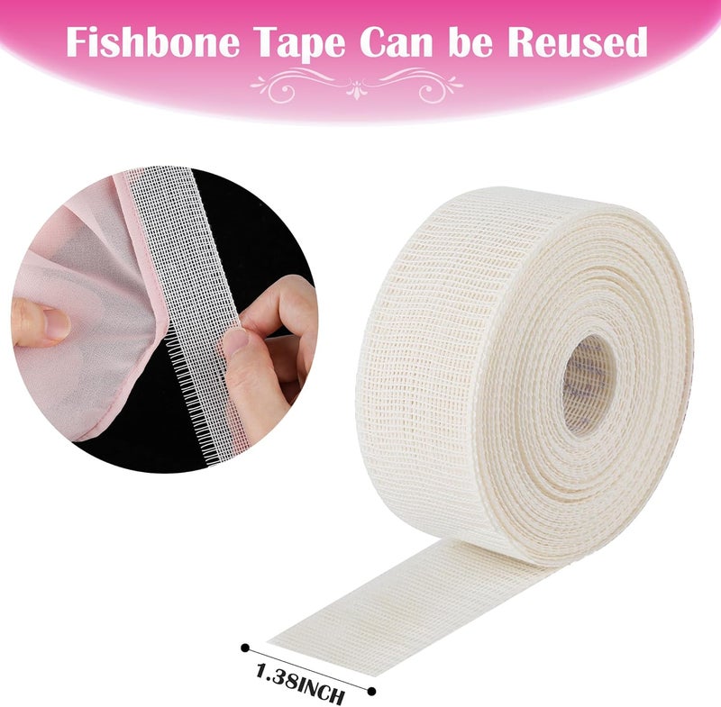 MYLbeter 4 Yards Hemming Guide for Sewing, Fishbone Tape for Narrow Hem and Curved Hem Sewing Tool for Skirts Dresses Fishbone Boning Lining Reusable Boning Strip Seam S Ewing Guide for Clothing Hemmer Tool - Image 5